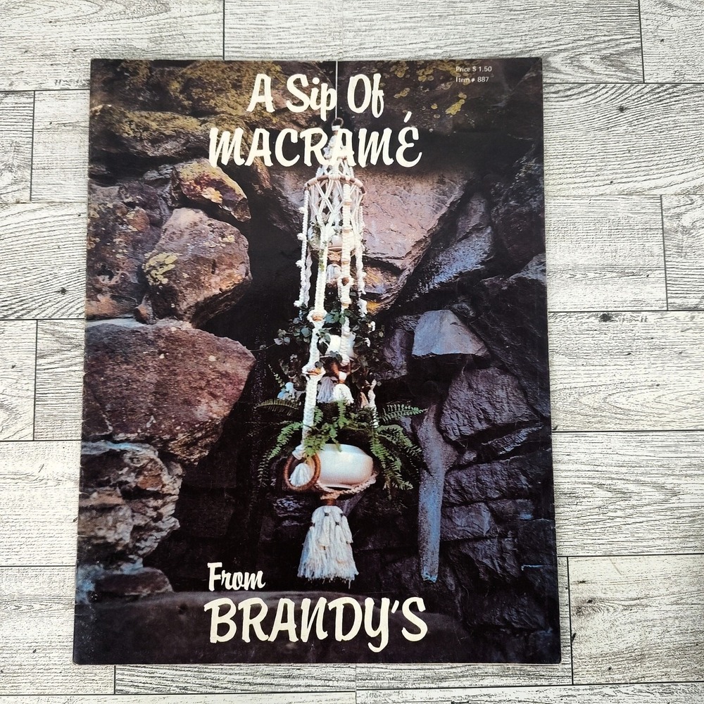 A‎ Sip of Macrame 1976 Brandys Pattern Booklet 14 Projects Vtg 70s Hobby Craft